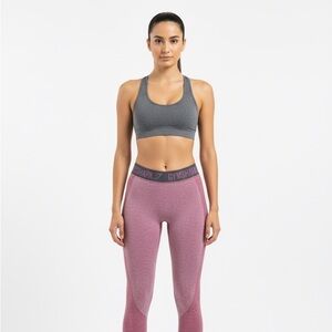 Gymshark Flex High Waisted Leggings – Pink Marl / Charcoal – Size Small